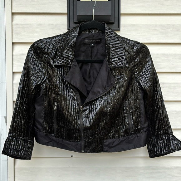 ELISE OVERLAND LADIES BLACK SHINY ZIPPER TOP-4 - Picture 1 of 8